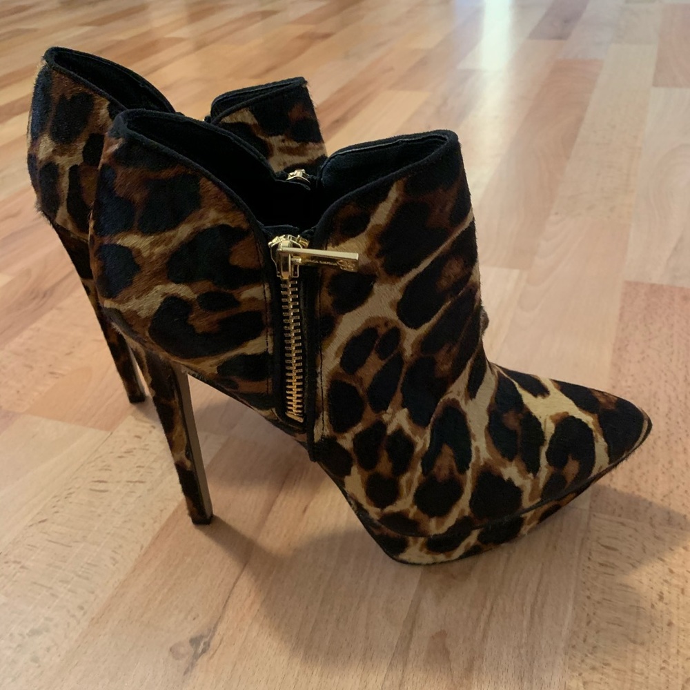 Jessica Simpson Leopard Heeled Booties